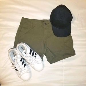 Prana olive green nylon shorts